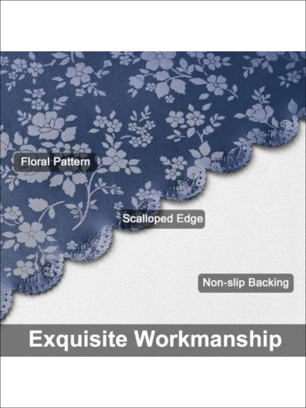 Smiry Waterproof Heavy Duty Vinyl Tablecloth 60 x 84 Inch Floral Embossed